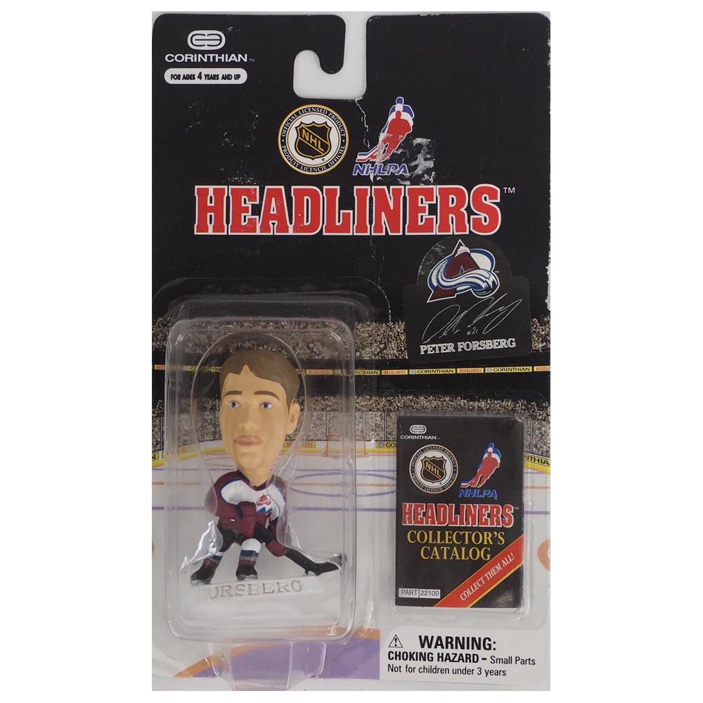 NHL アバランチ ピーター・フォースバーグ ヘッドライナーズ 1997 エディション NIB フィギュア コリンシアン/Corinthian レアアイテム