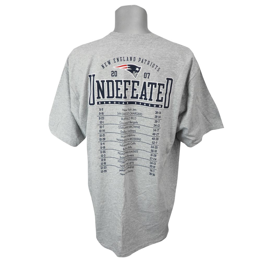 NFL ペイトリオッツ 2007 アンディフィーテッド 16-0 Tシャツ リーボック/Reebok グレー レアアイテム レアアイテム レアアイテム