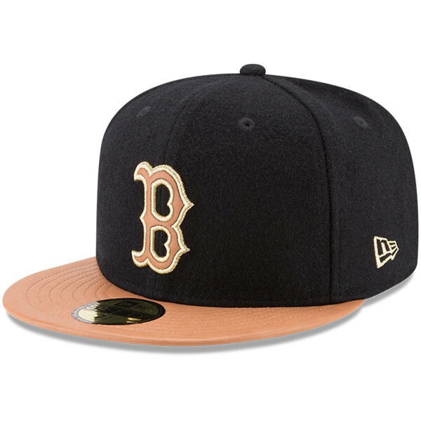 お取り寄せ MLB レッドソックス Wilson コラボレーション 59FIFTY フィッテッド キャップ/帽子 ニューエラ/New Era ブラック/ナチュラル