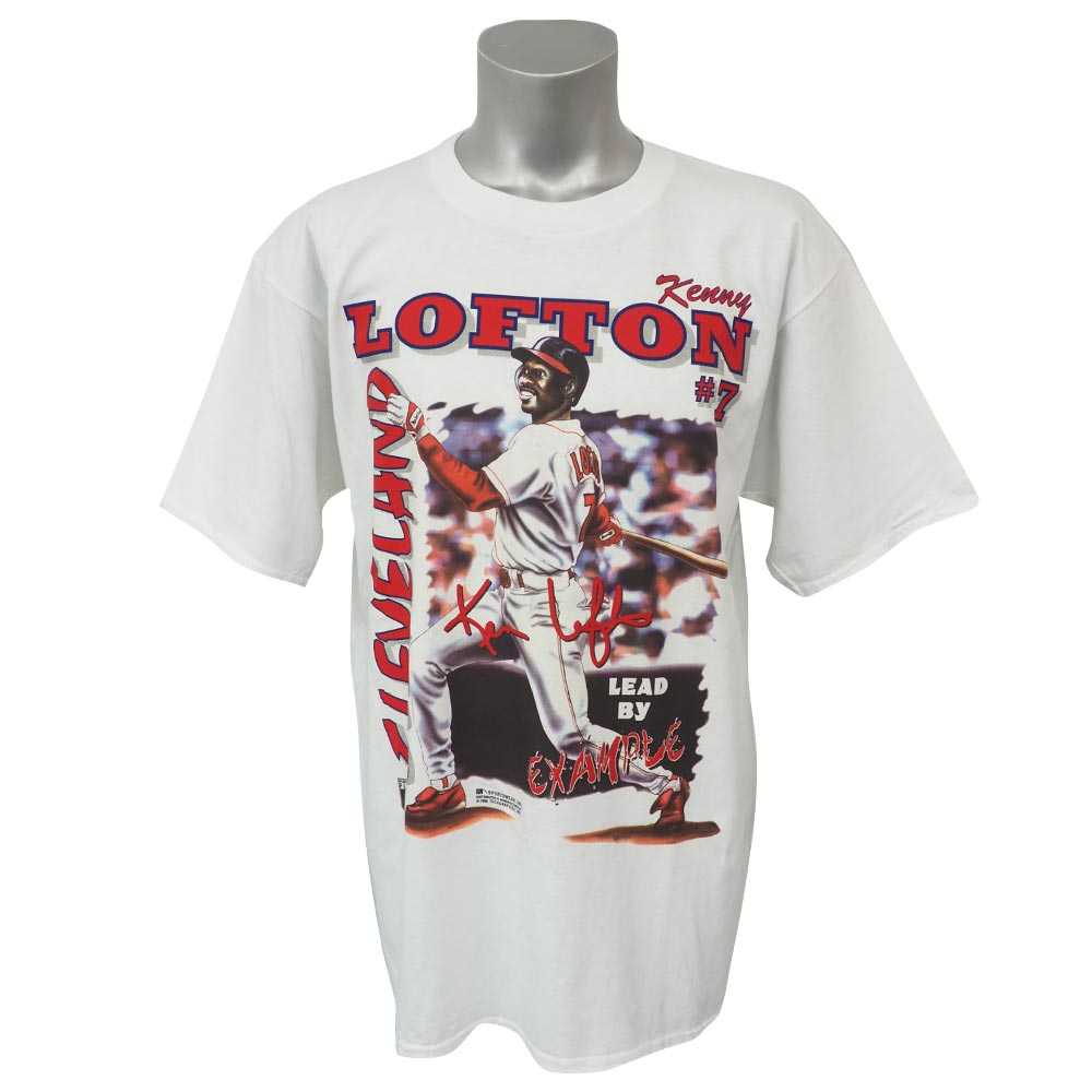 MLB インディアンス ケニー・ロフトン 1996 Tシャツ Gildan ホワイト レアアイテム【OCSL】