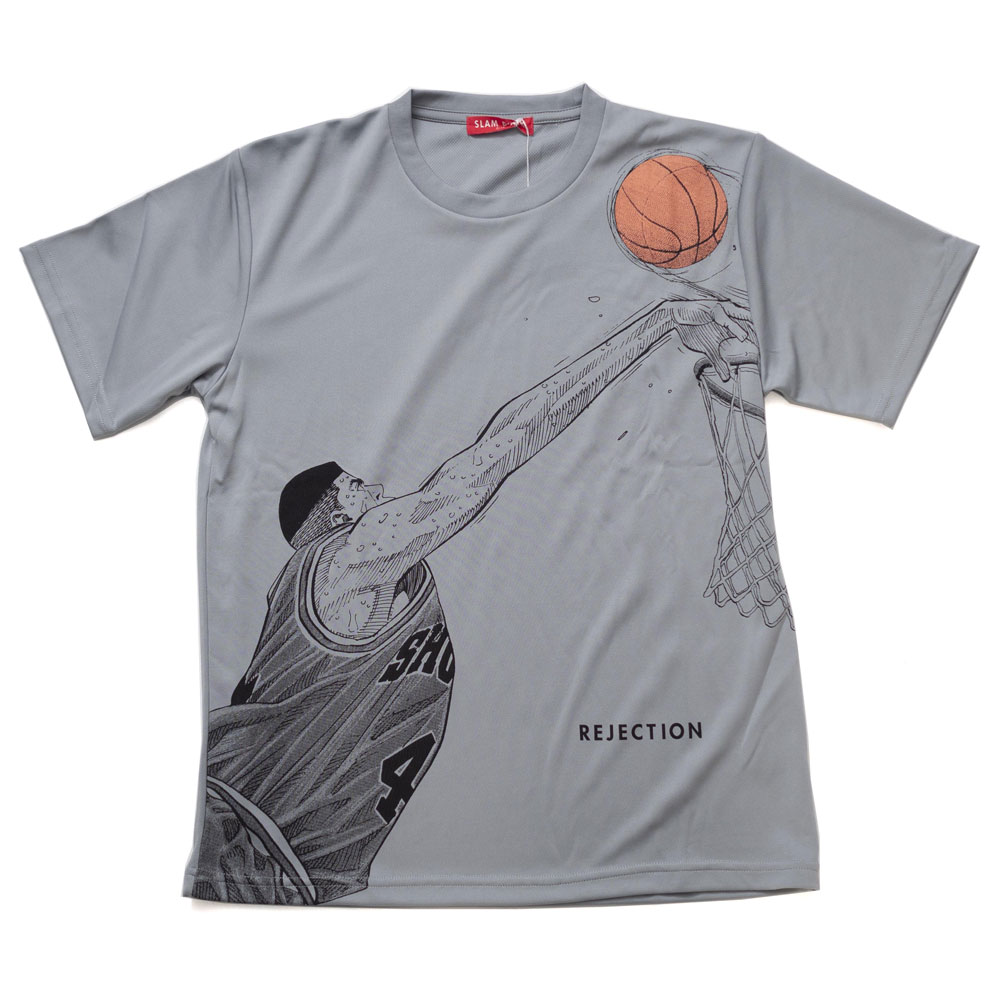 SLAM DUNK/スラムダンク Tシャツ 半袖 スポーツT 赤木/REJECTION グレー