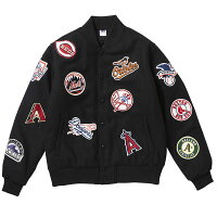 MLB ジャケット/アウター オールオーバーフロントロゴ サテンジャケット マジェスティック/Majestic ブラック - 
新入荷！MLBプルオーバーフーディ＆ジャケット！
