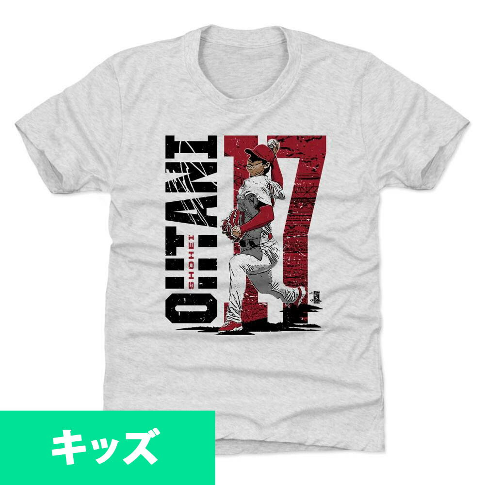 MLB エンゼルス 大谷翔平 Tシャツ キッズ Player Art Cotton 500Level アッシュ