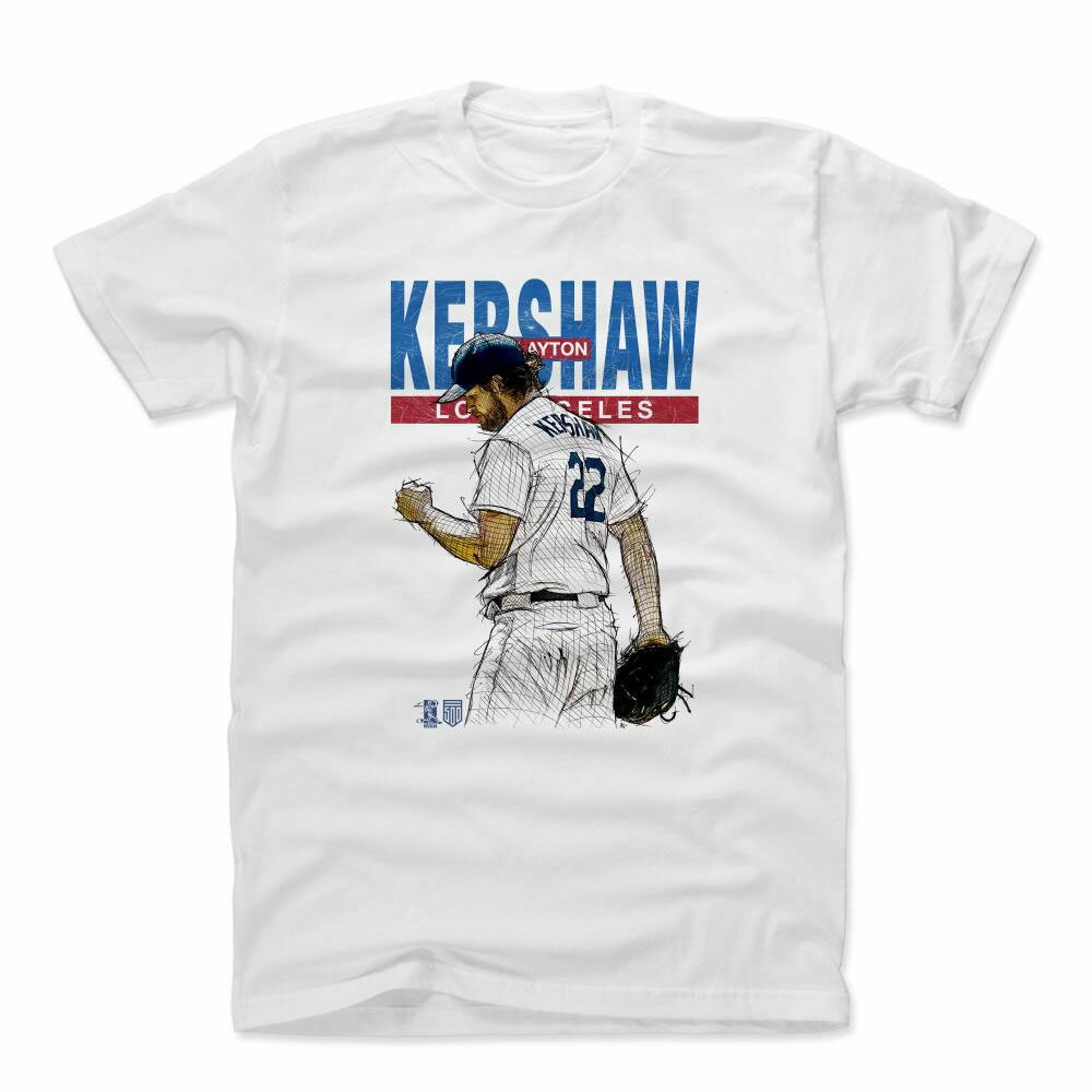 MLB Tシャツ ドジャース クレイトン カーショー Player Art Cotton T-Shirt 500Level ホワイト 1112LV