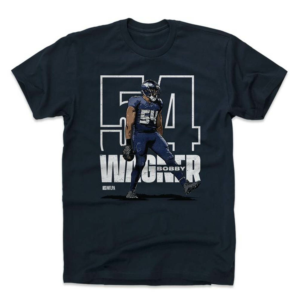 NFL シーホークス ボビー・ワグナー Tシャツ Player Art Cotton T-Shirt 500Level ネイビー【OCSL】