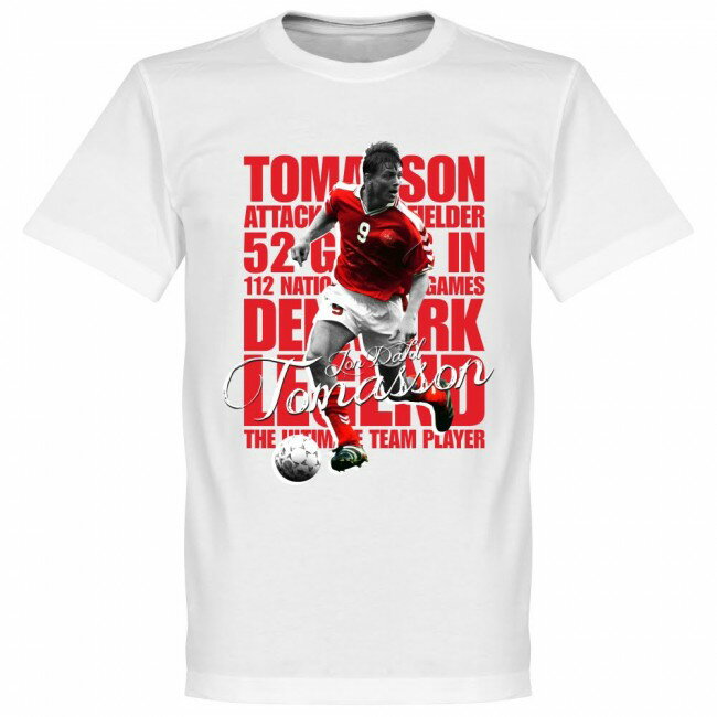 デンマーク代表 ヨン・ダール・トマソン Tシャツ SOCCER レジェンド サッカー/フットボール ホワイト
