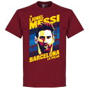 バルセロナ メッシ Tシャツ SOCCER ポートレイト レッド