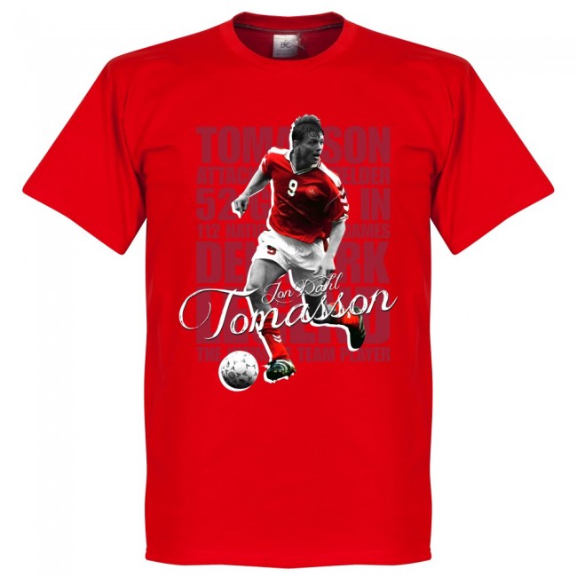 デンマーク代表 ヨン・ダール・トマソン Tシャツ SOCCER レジェンド サッカー/フットボール レッド
