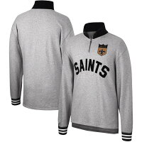 【取寄】NFL セインツ ジャケット/アウター シールド ヴィクトリー クオータージップ ミッチェル＆ネス/Mitchell & Ness ヘザーグレー - 
日本未入荷！Mitchell & Ness×NFLトップス取寄スタート！
