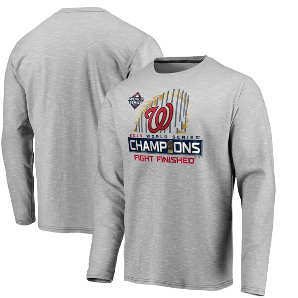 MLB ワシントン・ナショナルズ Tシャツ 2019 ワールドシリーズ 優勝記念 ロッカールーム ロングスリーブ グレー