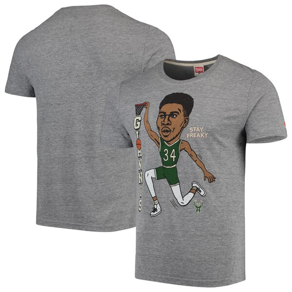 【取寄】NBA ヤニス・アデトクンボ ミルウォーキー・バックス Tシャツ Player Graphic Tri-Blend T-Shirt グレー - 
オールスターの主将に選出！ヤニス・アデトクンボ選手のグッズ取扱中！
