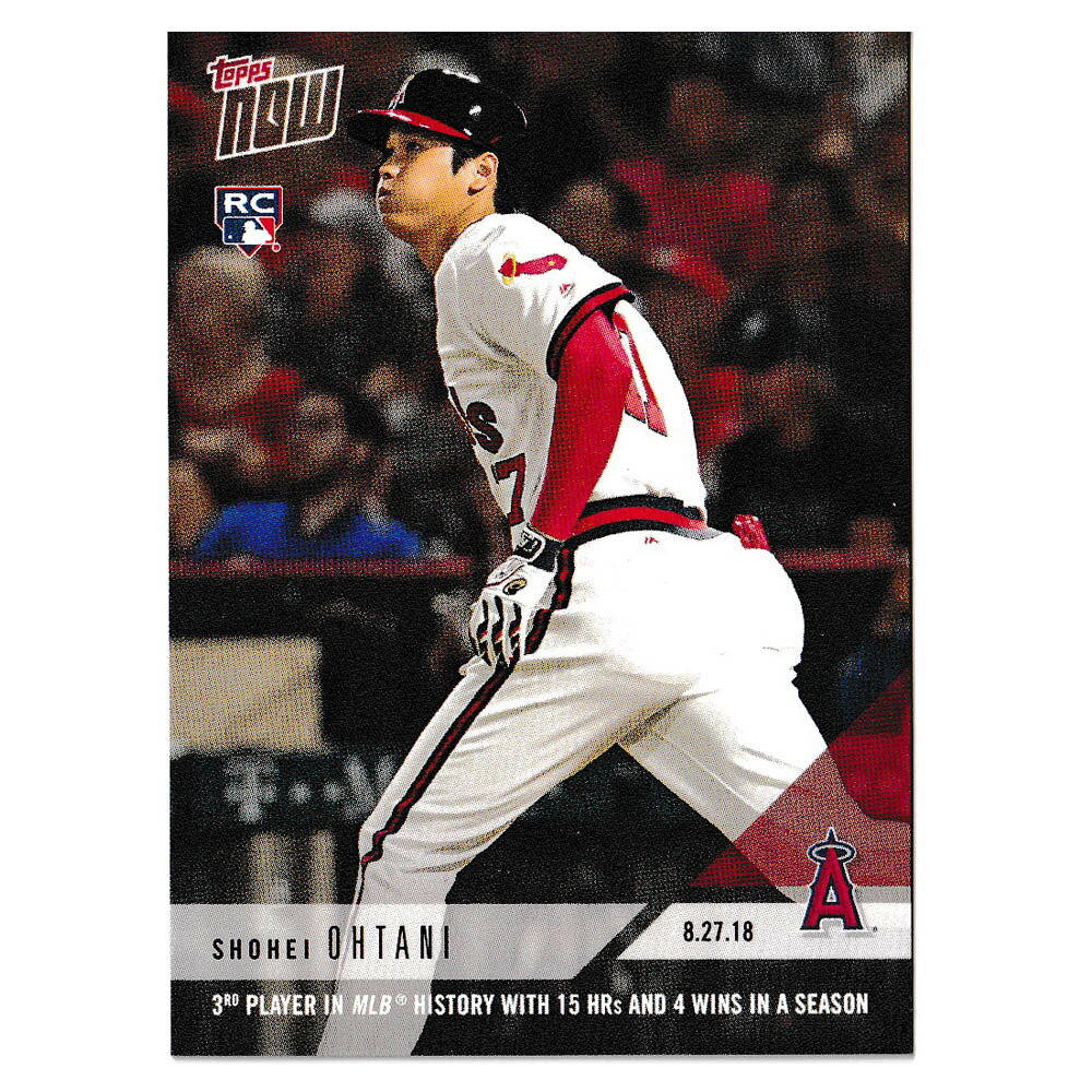 MLB 大谷翔平 エンゼルス トレーディングカード/スポーツカード 3RO Player in MLB History With 15 HRs and 4 Wins in a season Topps