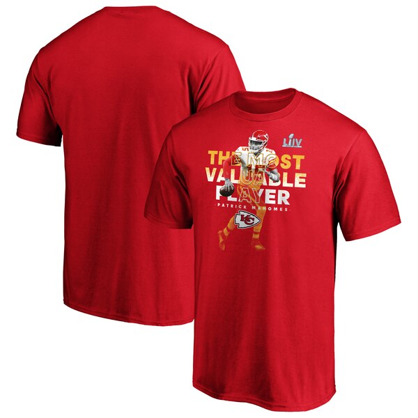 ご予約 NFL パトリック・マホームズ チーフス Tシャツ 第54回 スーパーボウル 優勝記念 ピック シックス MVP グラフィック レッド2102SGSL