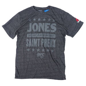 UFC ジョン・ジョーンズ Tシャツ Jon Jones vs Saint Preux 197 Event Tri-Blend T-Shirt リーボック/Reebok グレー【OCSL】