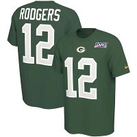 NFL アーロン・ロジャース パッカーズ Tシャツ NFL100 ドライフィット ネーム & ナンバー ナイキ/Nike グリーン - 
NFL100周年ロゴ入り！Nike製ネーム＆ナンバーTシャツが新入荷♪
