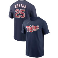 MLB バイロン・バクストン ミネソタ・ツインズ Tシャツ ネーム＆ナンバー ナイキ/Nike ネイビー - 
Nike×MLB ネーム＆ナンバーTEEが再入荷！

