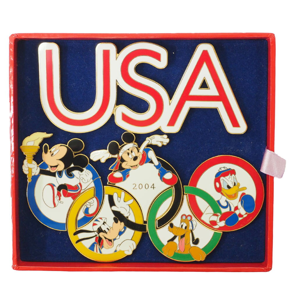 アメリカ代表 ディズニー 2004 アテネ USA Logo Rings Pin Box (1000 Limted) ピンバッチ ピンズ Disney