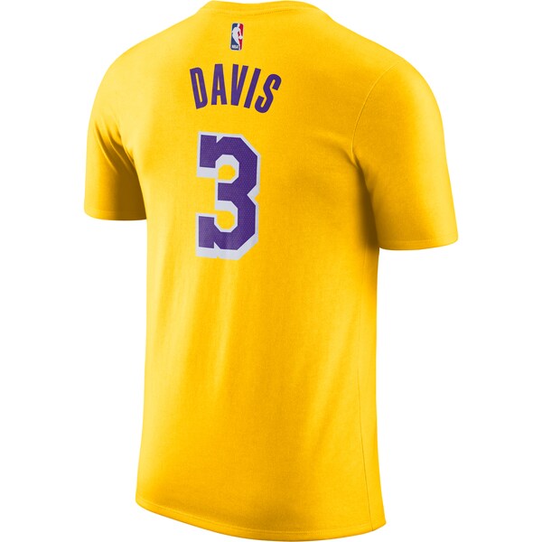 NBA アンソニー・デービス ロサンゼルス・レイカーズ Tシャツ 2019/2020 ネーム & ナンバー ナイキ/Nike イエロー