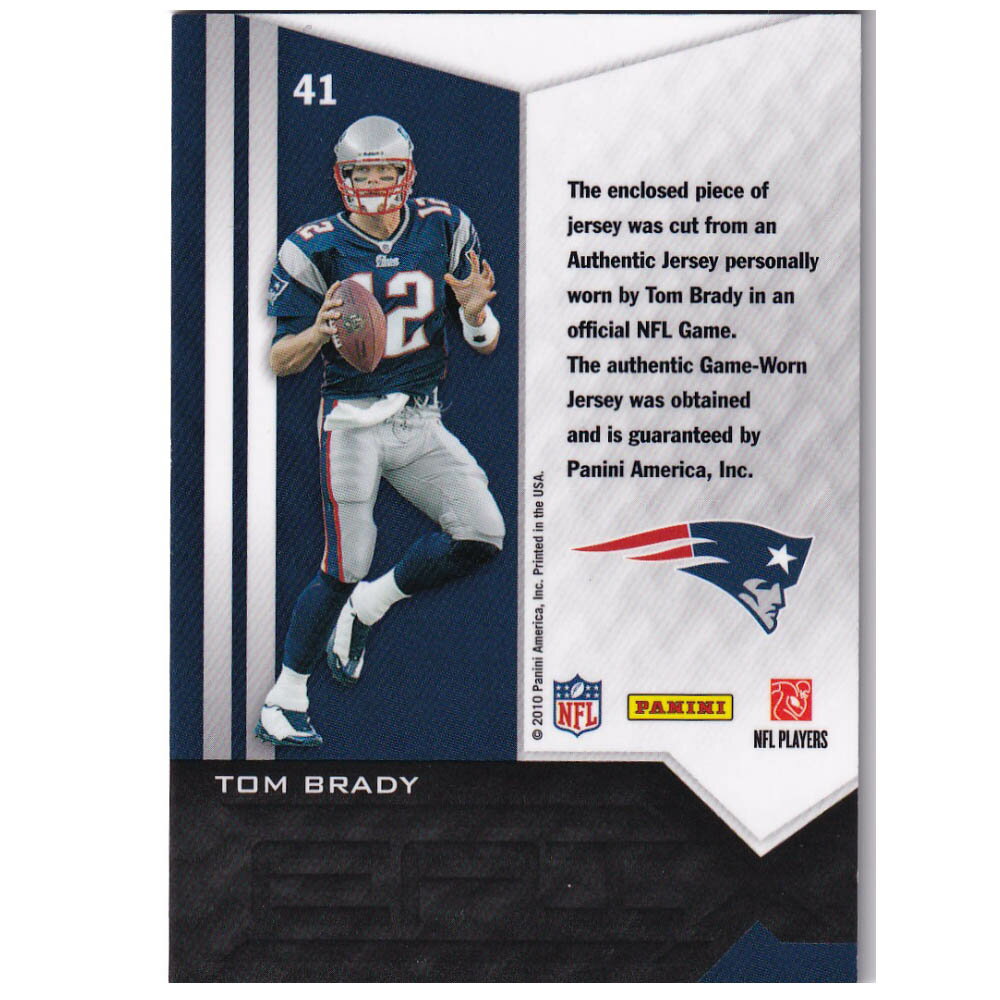 NFL �ȥࡦ�֥쥤�ǥ� �ڥ��ȥꥪ�å� �ȥ졼�ǥ��󥰥�����/���ݡ��ĥ����� 2010 EPIX Jersey Card #41 Panini