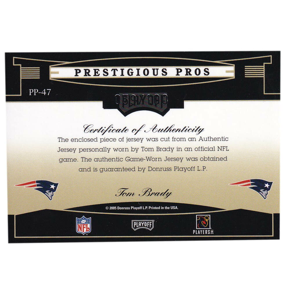 NFL �ȥࡦ�֥쥤�ǥ� �ڥ��ȥꥪ�å� �ȥ졼�ǥ��󥰥����� 2005 Prestige Prestigious Pros Card 059/100 Playoff