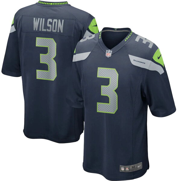 【ピックアップ】NFL ラッセル・ウィルソン シーホークス ユニフォーム/ジャージ Game Jersey ナイキ/Nike ネイビー