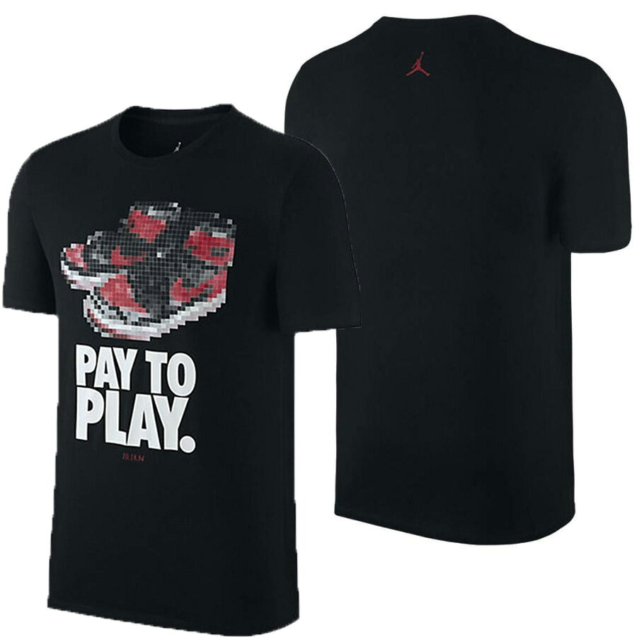 JORDAN Tシャツ Jordan レトロ 1 Bred Pay to Play T-Shirt ナイキ/Nike ブラック...