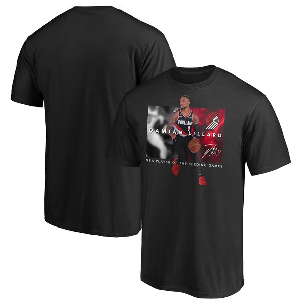 【取寄】NBA デイミアン・リラード ポートランド・トレイルブレイザーズ Tシャツ 2020 NBA Player of the Seeding Games T-Shirt ブラック NBAプレーオフ2020 - 
組み合わせも決定したNBAプレーオフ！限定デザインのアイテム登場！
