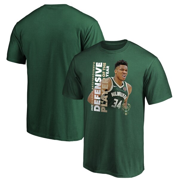 【取寄】ヤニス・アデトクンボ Tシャツ 最優秀守備選手賞 NBA ミルウォーキー・バックス グリーン 2020 - 
ヤニス・アデトクンボ選手 NBA2020最優秀守備選手賞記念Tシャツ！MVPとのW受賞なるかも注目です！
