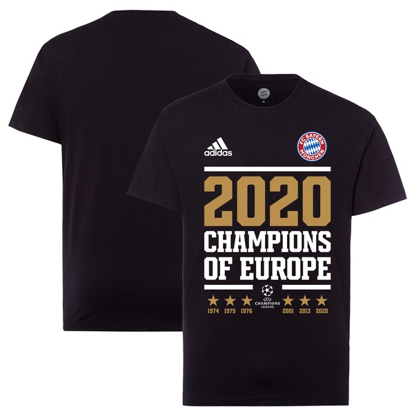 SOCCER バイエルン・ミュンヘン Tシャツ 2020 UEFA チャンピオンズリーグ優勝記念 Tシャツ アディダス/Adidas ブラック