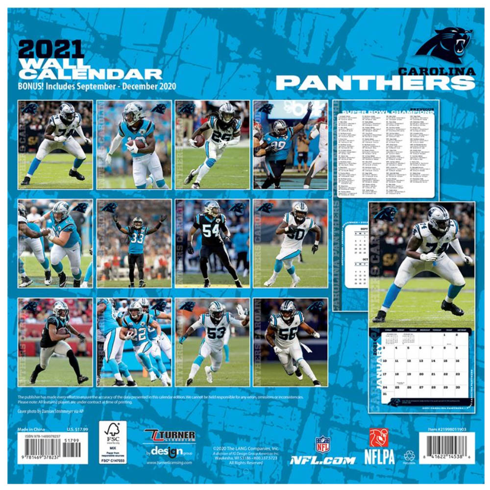 パンサーズ カレンダー NFL 2021年版 ...の紹介画像2