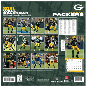 パッカーズ カレンダー NFL 2021年版 チーム 壁掛け ポスター インテリア Turner