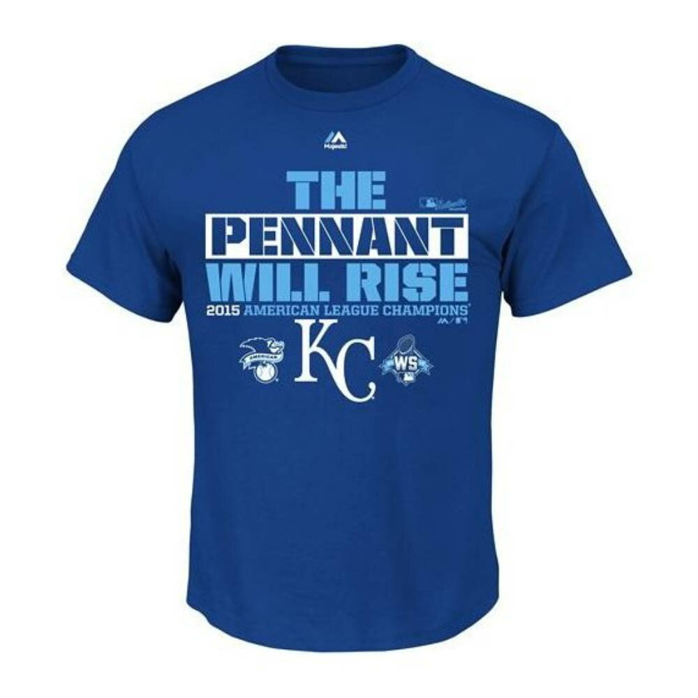 乐天商城 - ロイヤルズ Tシャツ MLB 2015 ア・リーグチャンピオン ロッカールーム マジェスティック/Majestic 201014IK