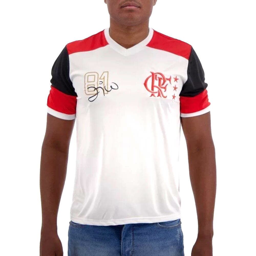 ジーコ Tシャツ tシャツ メンズ 半袖 フラメンゴ フラメンゴ ホワイト レッド