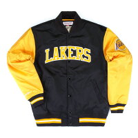 レイカーズ ジャケット/アウター NBA カラーブロックサテンジャケット ブラック ゴールド ミッチェル＆ネス/Mitchell & Ness - 
新作！Lakersアパレルが入荷！チャンピオン記念グッズもあります♪
