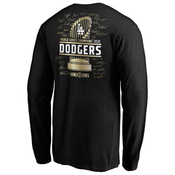 ドジャース Tシャツ tシャツ MLB ワールドシリーズ2020優勝記念 長袖 ロンT ロンt ブラック メンズ