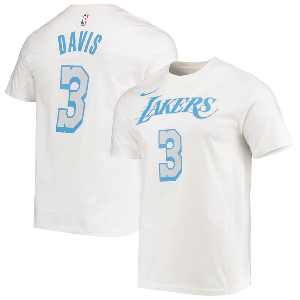 【取寄】アンソニー・デービス Tシャツ tシャツ メンズ 半袖 ナイキ Nike レイカーズ NBA 2020/21 シティエディション ホワイト
