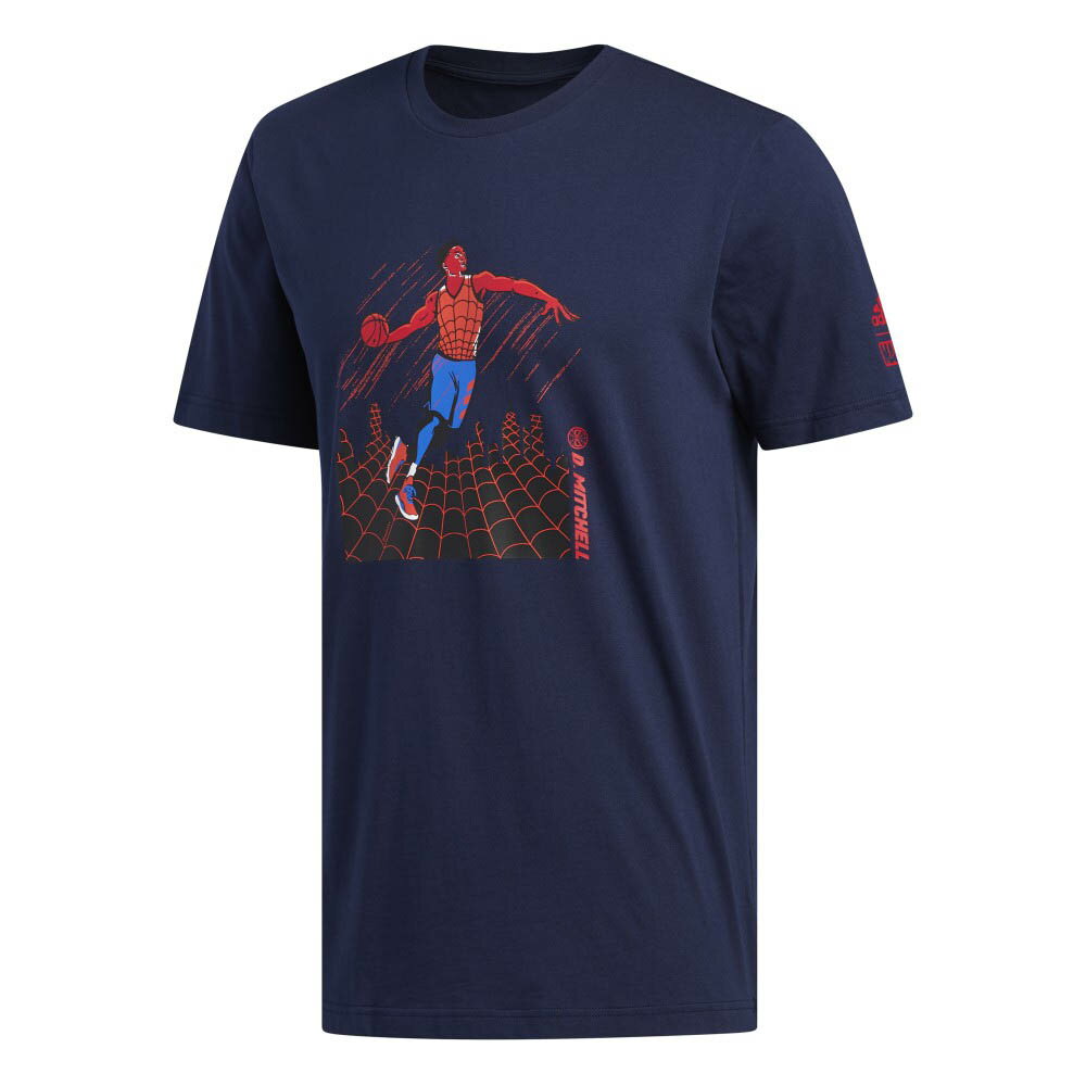 ドノバン・ミッチェル Tシャツ NBA x Marvel マーベル スパイダーマン Spider-Man T-Shirt アディダス Adidas ネイビー