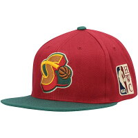 【取寄】シアトル・スーパーソニックス キャップ 帽子 ミッチェル＆ネス Mitchell & Ness NBA レッド グリーン スナップバック アジャスタブル - 
NBA復刻デザインキャップが登場！今は無きあのチームのアイテムも！！
