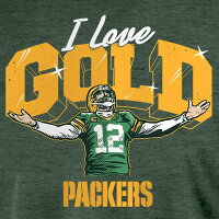 【ピックアップ】NFL Tシャツ パッカーズ アーロン・ロジャース I Love Gold T-Shirt グリーンベイ 半袖 メンズ グリーン - 
No.1オフェンスチームがスーパーボウルを狙う！パッカーズアイテム！
