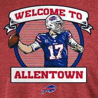 【ピックアップ】NFL Tシャツ ビルズ ジョッシュ・アレン Welcome to Allentown バッファロー 半袖 メンズ レッド - 
27季ぶりのカンファレンス決勝！ビルズの快進撃は続きます！
