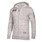 UFC パーカー リーボック Reebok ヘザー メンズ 長袖 フルジップ フーディー Ultimate Fighting Champ Chalk Full Zip Fan Gear