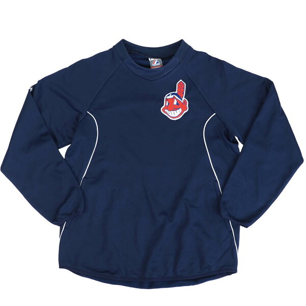 インディアンス フリースプルオーバー MLB マジェスティック Majestic ネイビー メンズ 長袖 AC Fleece Pullover