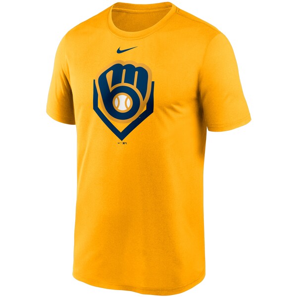 ブリュワーズ Tシャツ ナイキ Nike ゴールド メンズ 半袖 tシャツ MLB Icon Legend Performance T-Shirt 21nrs