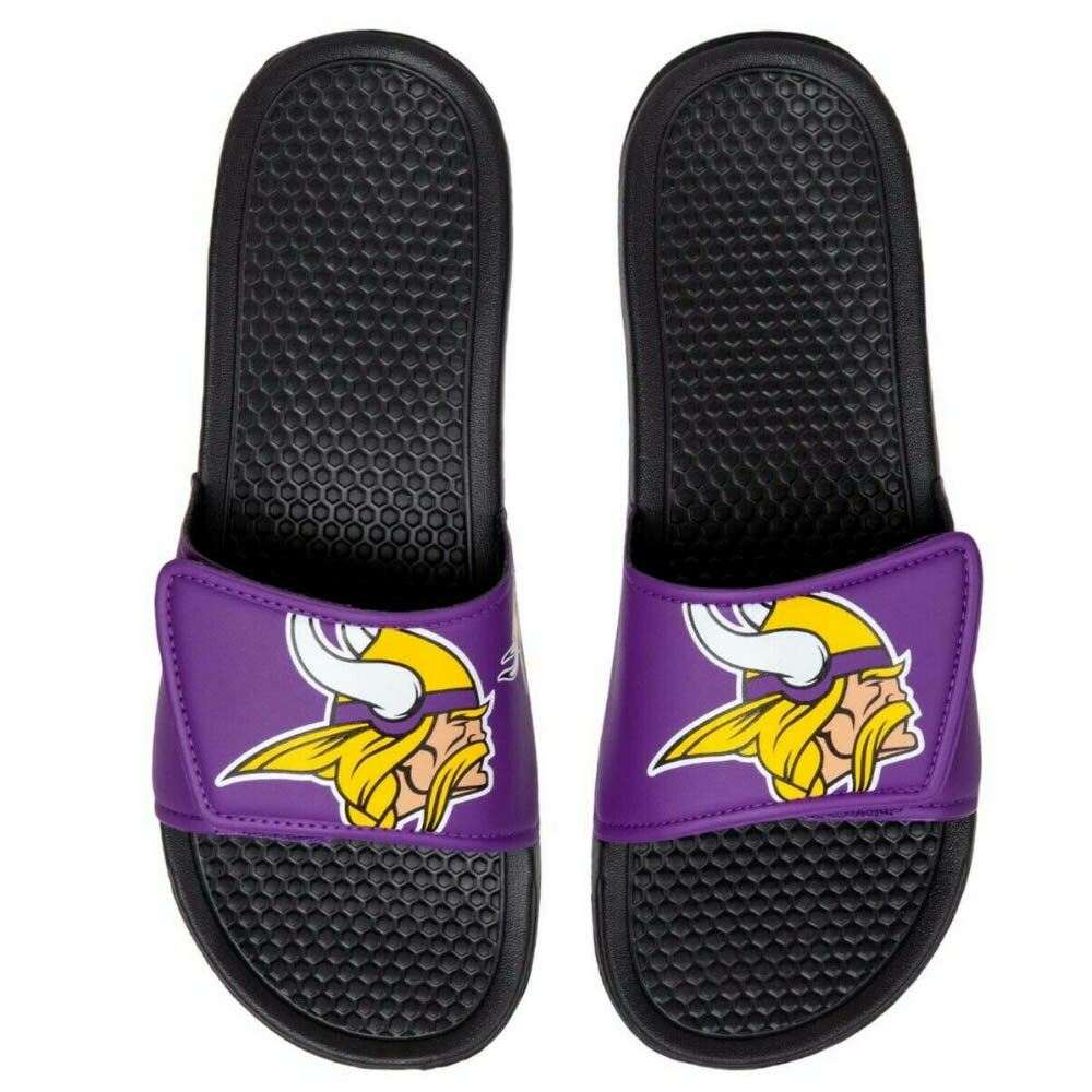 NFL サンダル シューズ バイキングス Cropped Big Logo Flip Flop Forever Collectibles パープル