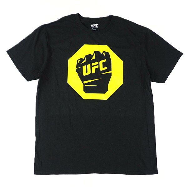 UFC Tシャツ メンズ 半袖 Octagon Fist  ブラック