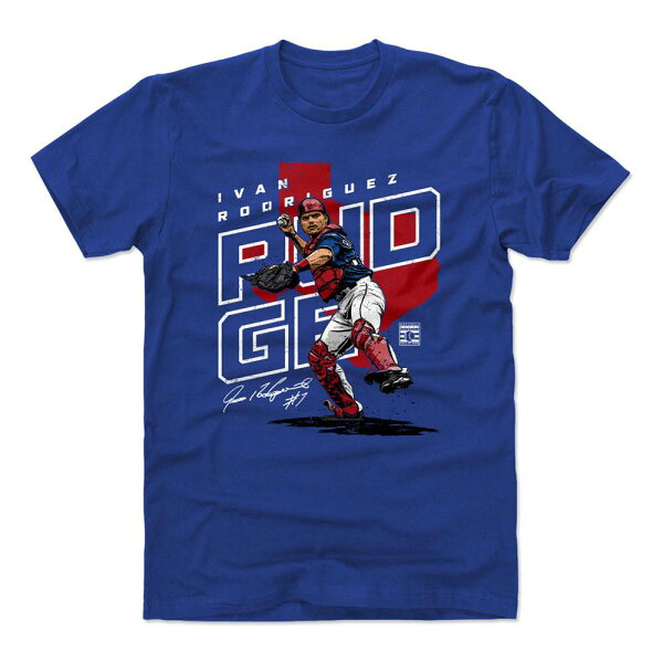 【取寄】レンジャーズ Tシャツ イバン・ロドリゲス MLB Player Map T-Shirt 500Level ロイヤルブルー