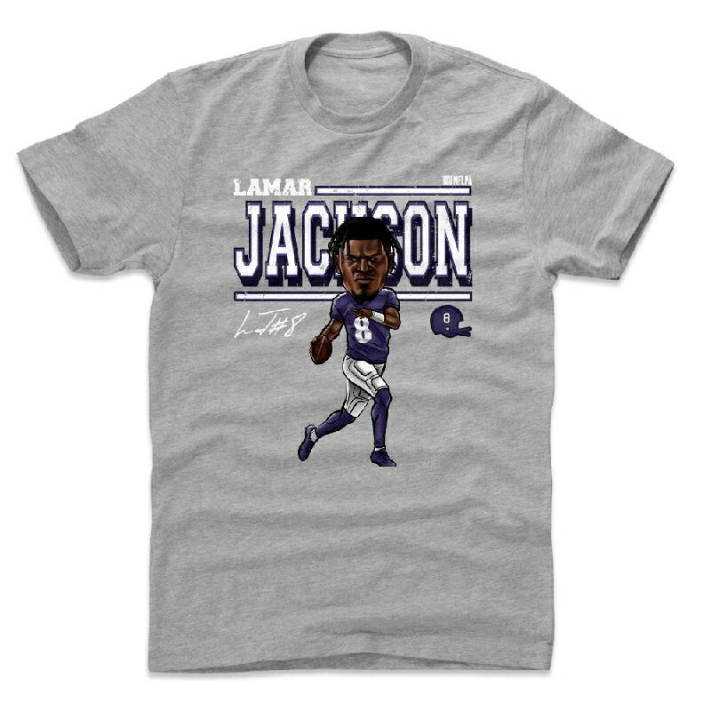 NFL Tシャツ ラマー・ジャクソン レイブンズ Cartoon T-Shirts 500LEVEL ヘザーグレー 23nplf