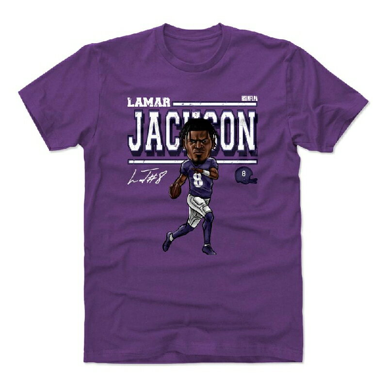 NFL Tシャツ ラマー・ジャクソン レイブンズ Cartoon T-Shirts 500LEVEL パープル