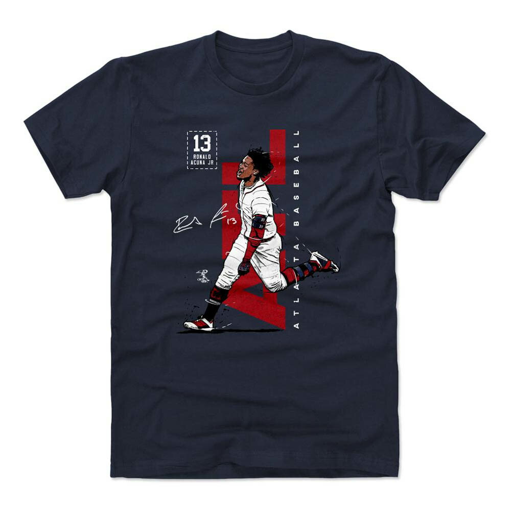 MLB ブレーブス Tシャツ ロナルド・アクーニャ・ジュニア Vertical T-Shirt 500Level True Navy