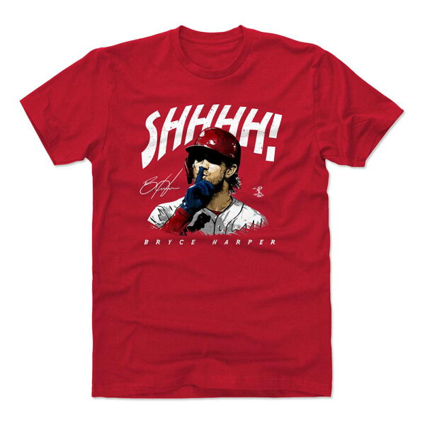 【取寄】MLB フィリーズ Tシャツ ブライス・ハーパー SHHHH W T-Shirt 500Level レッド